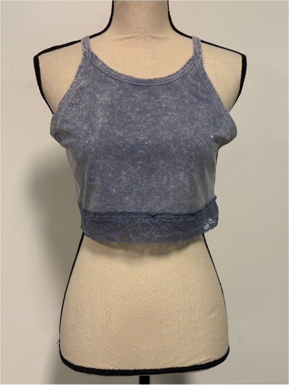 Colsie Cropped Tank Top Blue Size XL